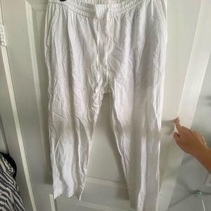 Zara white linen pants